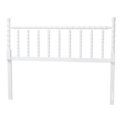 Baxton Studio Edaline Bamboo Motif Headboard - Crafted Wood Panel with Decorative Turned Spindle Design for Boho Costal Bedroom, King, White